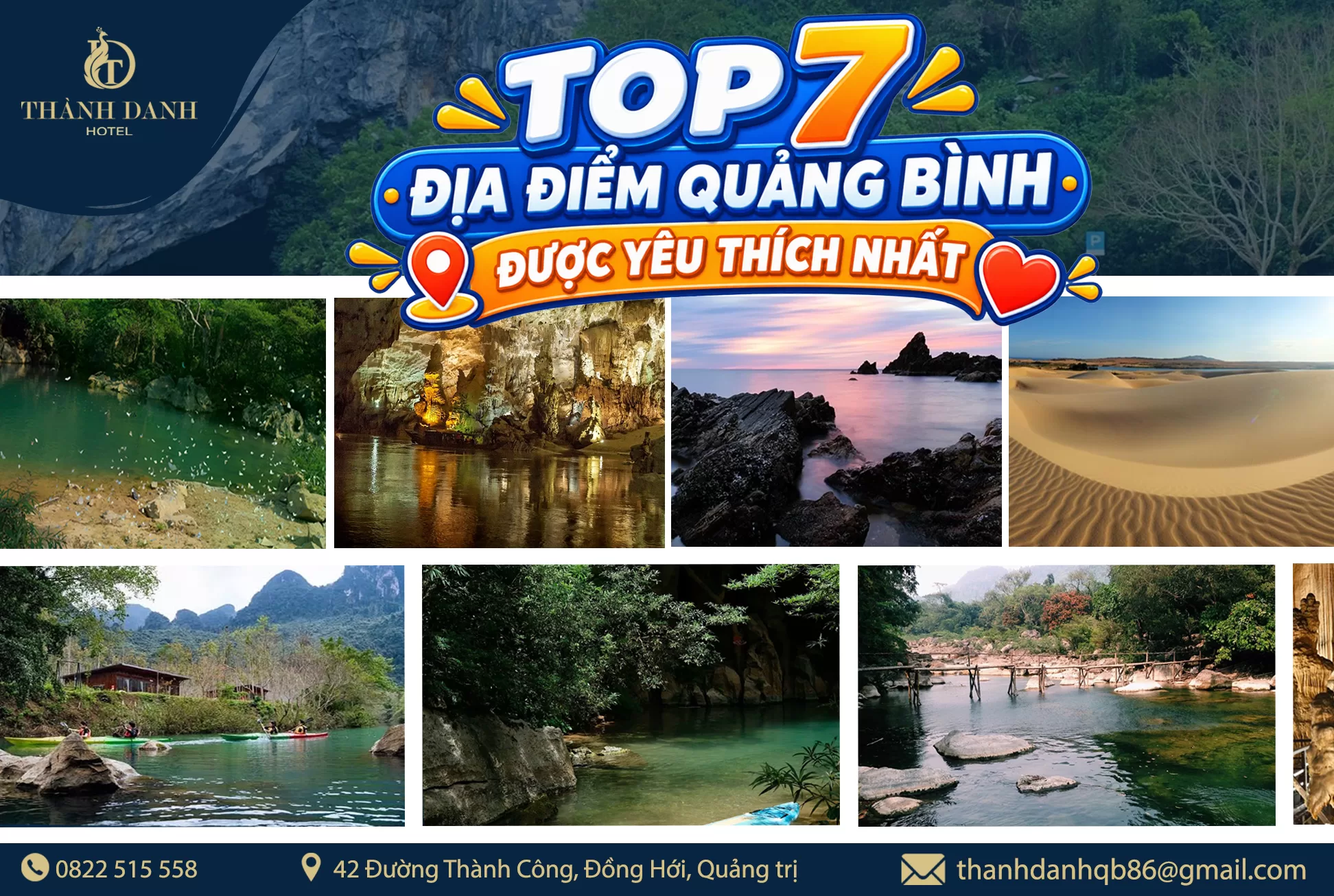 TOP 7 ĐỊA ĐIỂM  QUẢNG BÌNH ĐƯỢC YÊU THÍCH NHẤT